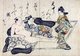Japan: 'A Man Reclines with one Wakashu and Converses with Another'. Ukiyo-e 'nanshoku' woodblock print by Hishikawa Moronobu (1618-1694), c. 1680