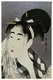 Bijinga (lit., 'beautiful person picture') is a generic term for pictures of beautiful women in Japanese art, especially in woodblock printing of the <i>ukiyo-e</i> genre, which predate photography. Nearly all <i>ukiyo-e</i> artists produced <i>bijinga</i>, it being one of the central themes of the genre.<br/><br/>

Kitagawa Utamaro (ca. 1753 - October 31, 1806) was a Japanese printmaker and painter, who is considered one of the greatest artists of woodblock prints (<i>ukiyo-e</i>). He is known especially for his masterfully composed studies of women, known as <i>bijinga</i>. He also produced nature studies, particularly illustrated books of insects.